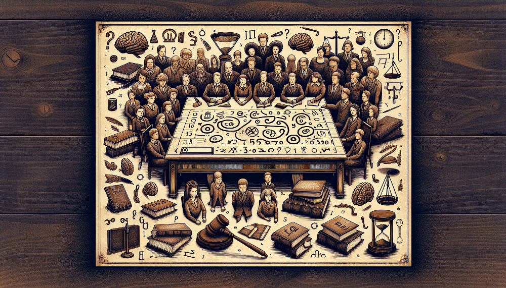 Illustration of a diverse group of people with educational and legal symbols
