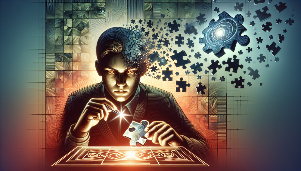 Illustration of a person solving puzzles and gaining new skills. We are wondering, can iq be increased?
