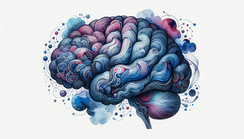 Watercolor painting of a brain symbolizing untimed assessments of intelligence